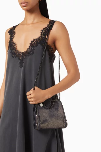 Tiny Falabella Shoulder Bag in Eco-shiny Chamois