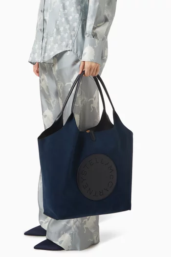 Logo Reversible Tote Bag in Alter Suede
