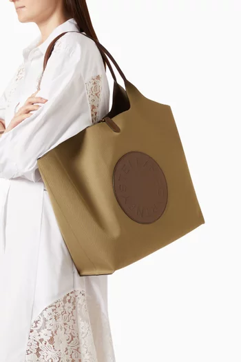 Logo Reversible Tote Bag in Alter Mat & Cotton Canvas