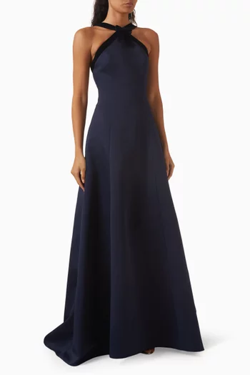 Meftune Halter Gown in Satin