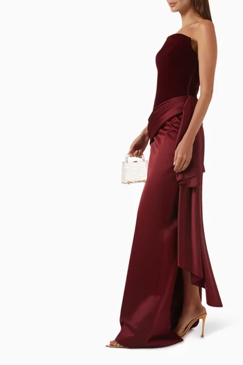 Sule Velvet Bodice Gown in Satin