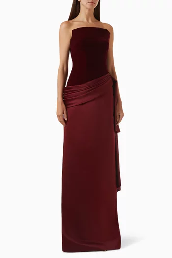 Sule Velvet Bodice Gown in Satin