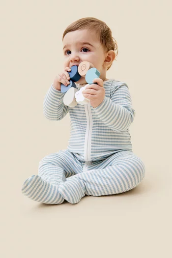 Striped Ribbed Sleepsuit