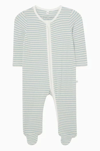 Striped Ribbed Sleepsuit