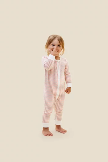 Striped Ribbed Sleepsuit