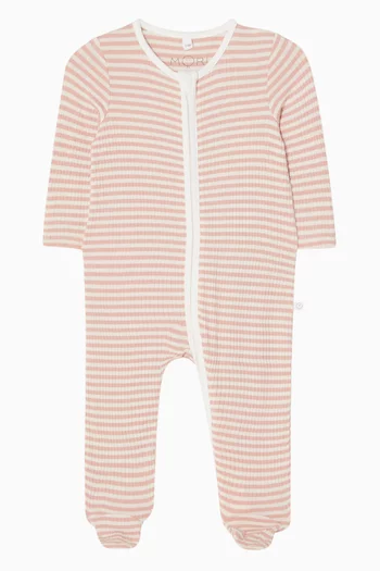 Striped Ribbed Sleepsuit