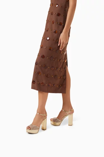 Gilda 120 Platform Sandals in Metallic Leather