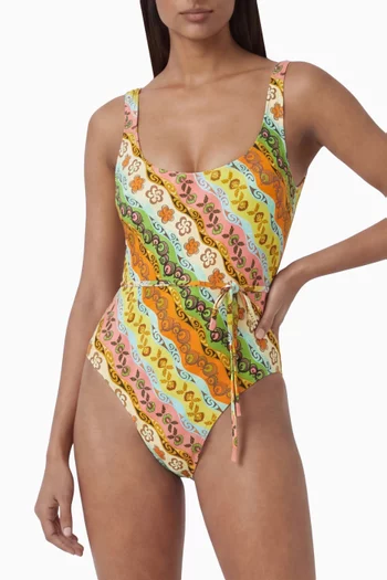 Janine Scoop-neck One-piece Swimsuit