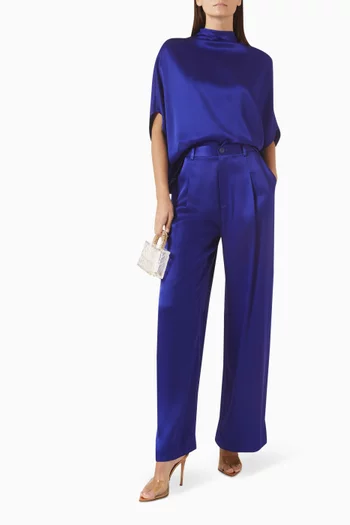 Pleated Pants in Satin