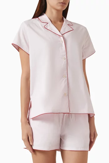 402 Pyjama Shirt & Shorts Set in Cotton-stretch