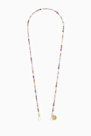 Liviya Long Phone Chain in Baroque Beads , 120cm