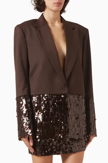 Haley Oversized Sequin-embellished Blazer