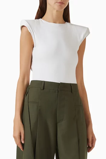 Cap-sleeve Bodysuit in Cotton-jersey