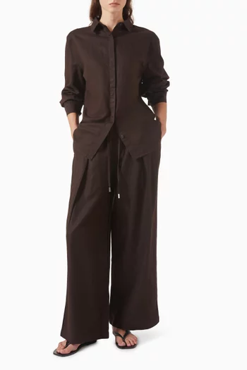 Long-sleeve Shirt in Linen-blend