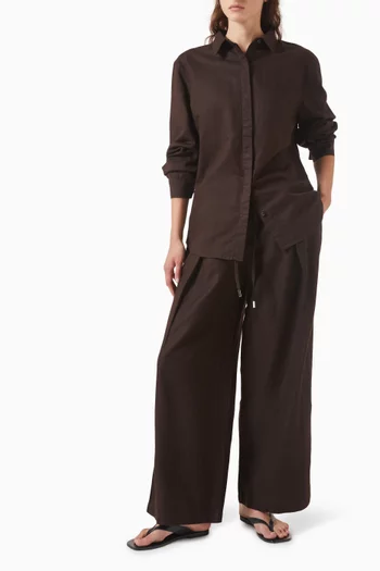 Super Wide-leg Pants in Linen-blend