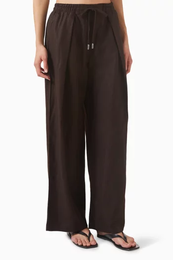 Super Wide-leg Pants in Linen-blend