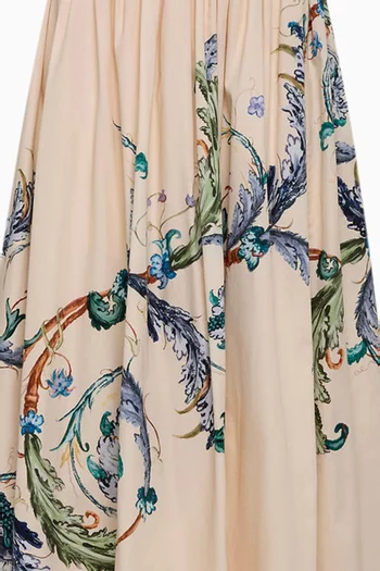 Gathered Waist Skirt in Cotton