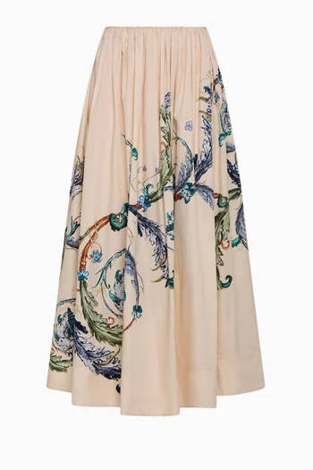 Gathered Waist Skirt in Cotton
