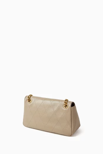 Small Charlie Quilted Shoulder Bag in Leather
