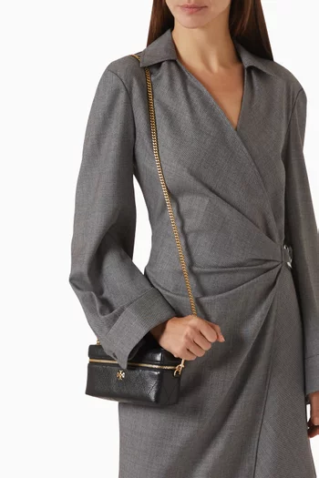 Charlie East-West Vanity Case in Quilted Leather