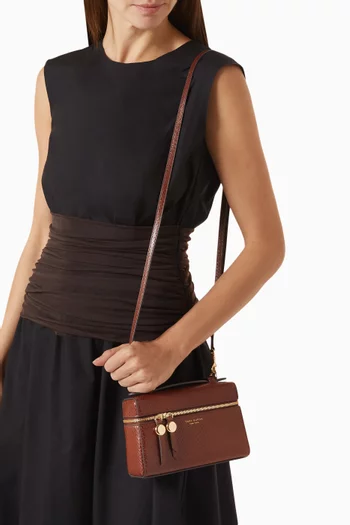 Romy Slim Crossbody Bag in Snake-embossed Leather