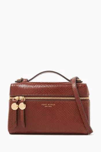 Romy Slim Crossbody Bag in Snake-embossed Leather