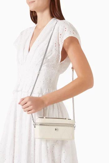 Charlie East-West Vanity Case in Quilted Leather