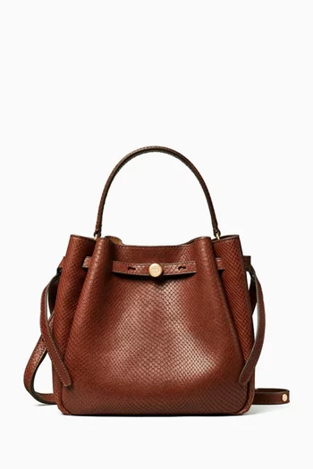 Romy Bucket Bag in Snake-embossed Leather