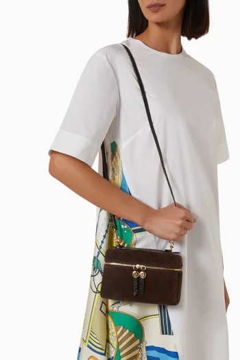 Slim Romy Top Handle Bag in Suede
