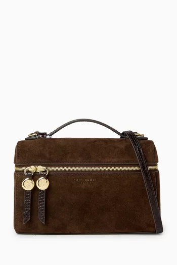 Slim Romy Top Handle Bag in Suede