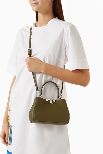 Mini Eleanor Soft Satchel Bag in Pebbled Leather