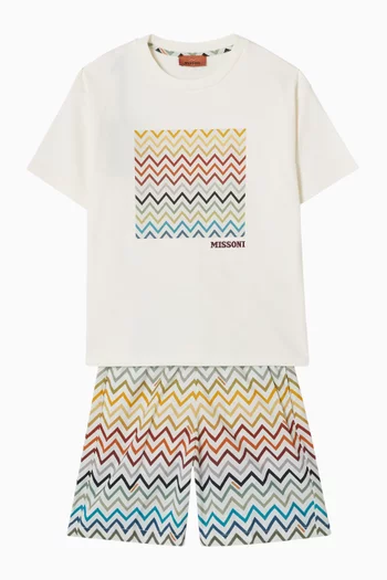 Zigzag Print T-Shirt in Cotton