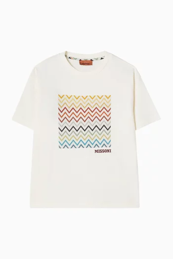 Zigzag Print T-Shirt in Cotton