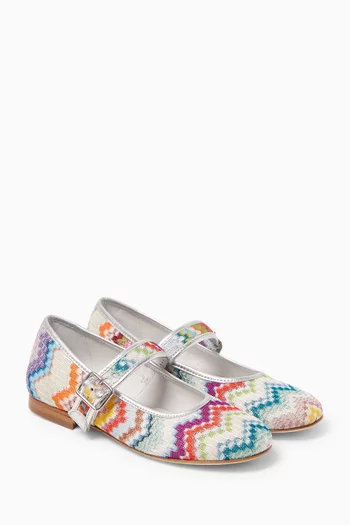 Zigzag Printed Ballerina Pumps