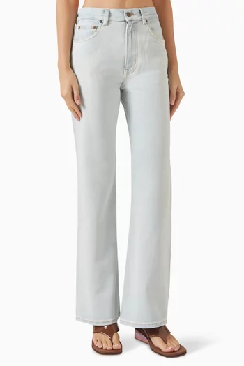 High-waist Crop Jeans in Denim