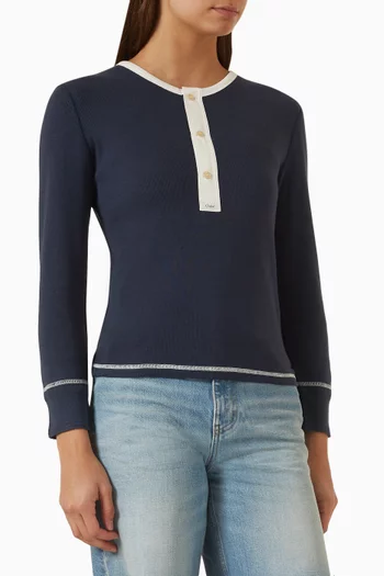 Henley Shirt in Cotton Jersey