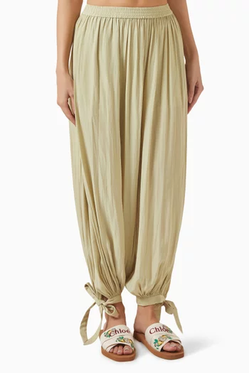 Fluid Pleated Pants in Silk
