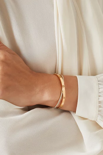 Icon Pavé Double Bracelet in 18kt Gold-plated Brass
