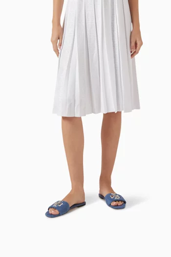 Eleanor Slide Sandals in Nubuck Leather