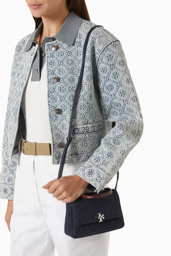 Mini Charlie Top-handle Bag in Denim