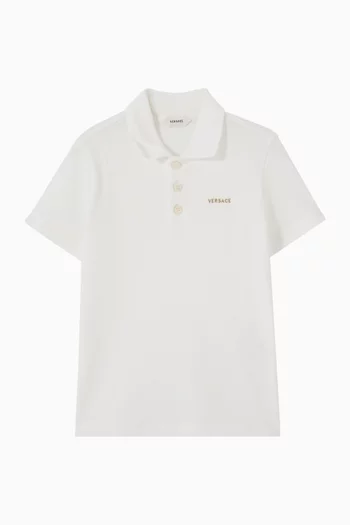 Embroidered Polo Shirt in Cotton-Piqué