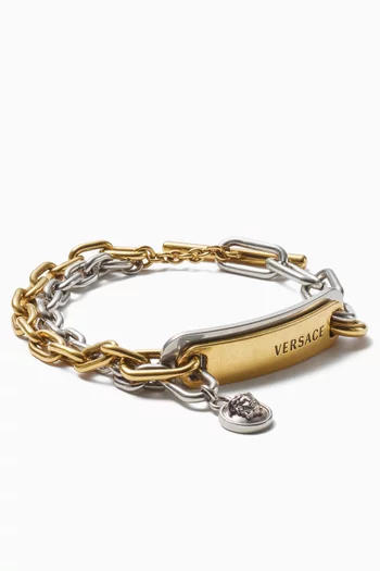 Logo Tag bracelet in Brass