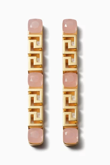 Greca Drop Earrings in Brass