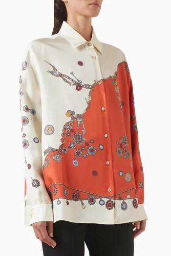 Printed Shirt in Silk-twill