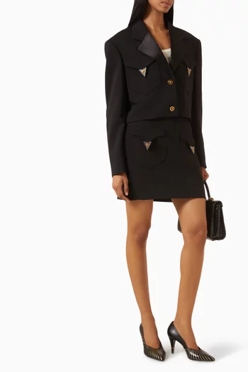 Crop Blazer in Virgin Wool Blend