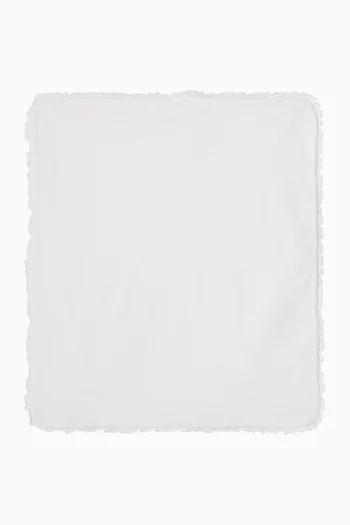 Perforated Logo Embroidered Blanket in Cotton
