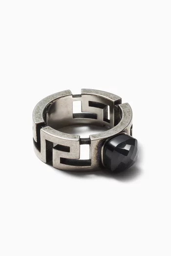 Greca Ring in Brass