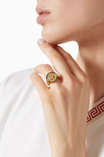 Medusa Crystal Ring in Brass