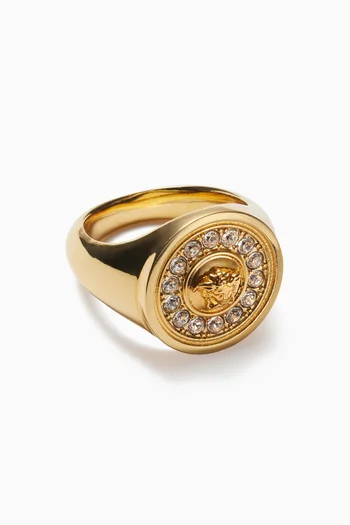 Medusa Crystal Ring in Brass
