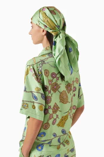 Printed Scarf in Silk-twill